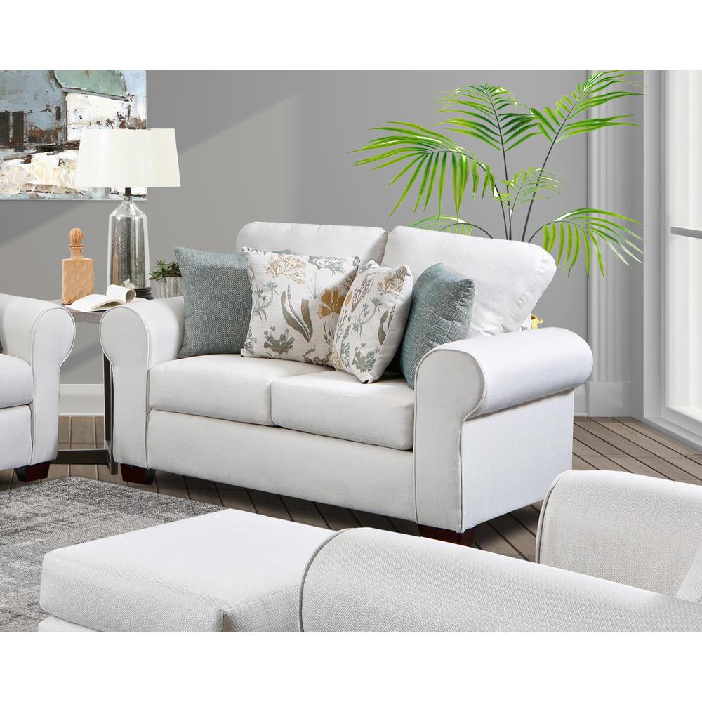 Beaujardin Loveseat with Four Throw Pillows