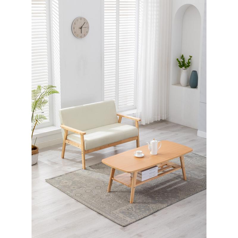 Bahamas Coffee Table and Beige Loveseat Set