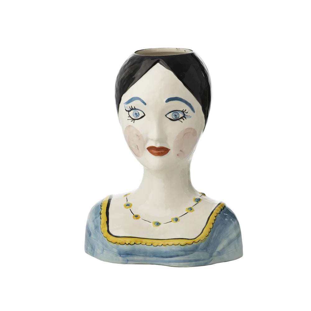 Evangeline Painted Head Vase - Lacasademartha 
