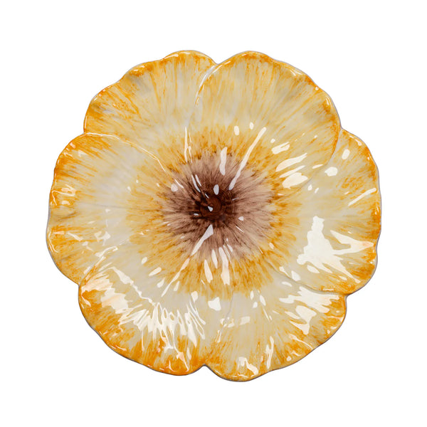 Elisabetta Flower Plate, Yellow