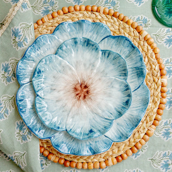 Elisabetta Flower Plate, Blue