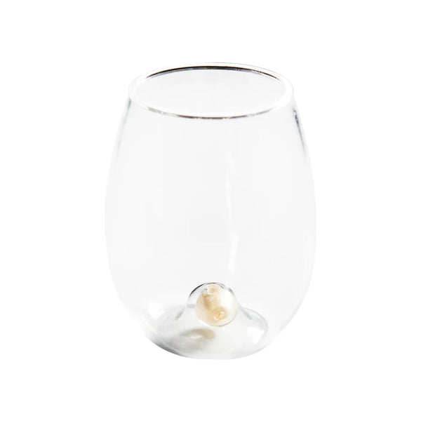 Golden Globe Stemless All-Purpose Wine Glass, Clear - Set of 4