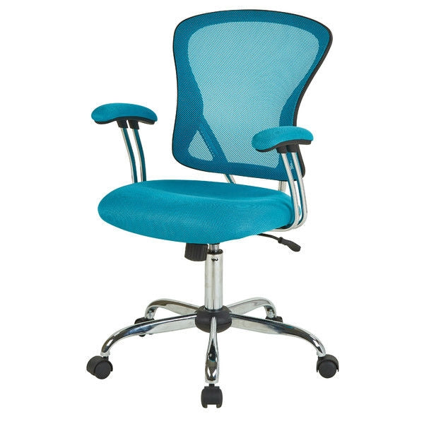 Blue High Back Mesh Office Chair with Padded Armrest - Lacasademartha 