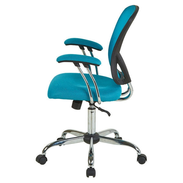 Blue High Back Mesh Office Chair with Padded Armrest - Lacasademartha 