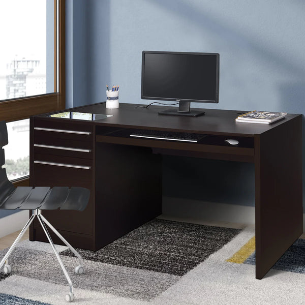 Contemporary Wooden Connect-IT Computer Desk, Brown