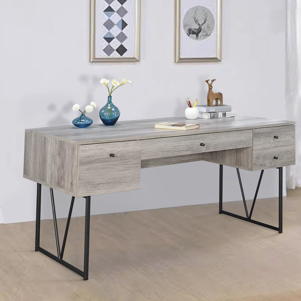 Writing Desk-4 Drawer, Driftwood Gray