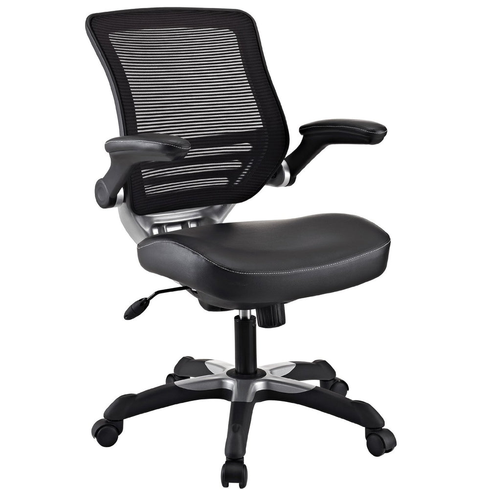 Modern Black Mesh Back Ergonomic Office Chair with Flip-up Arms - Lacasademartha 