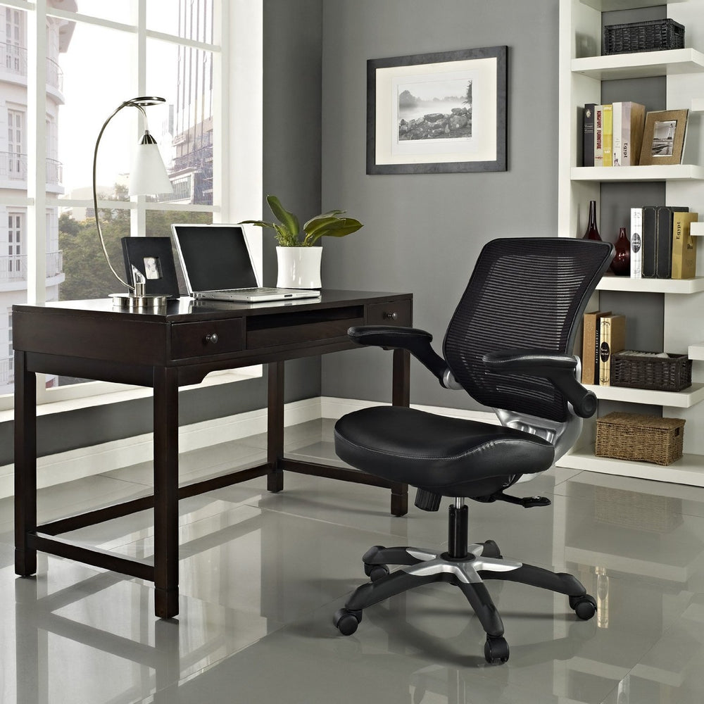 Modern Black Mesh Back Ergonomic Office Chair with Flip-up Arms - Lacasademartha 