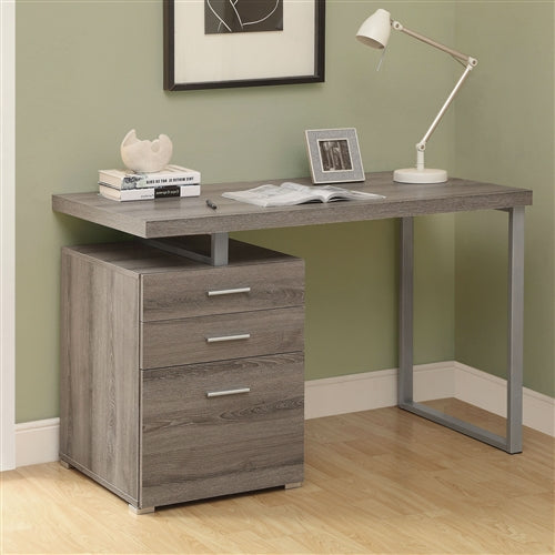 Modern Left or Right Facing Home Office Computer Desk in Dark Taupe - Lacasademartha 