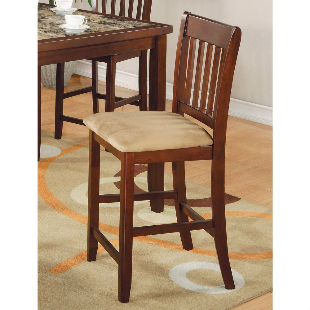 Casual 5-Piece Dining Set with Microfiber Padded Counter Height Stools - Lacasademartha 