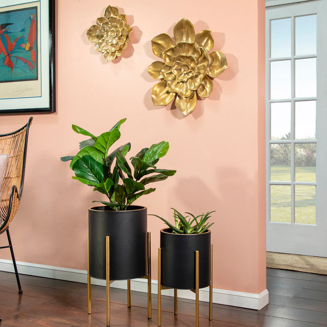 S/2 Planter On Metal Stand