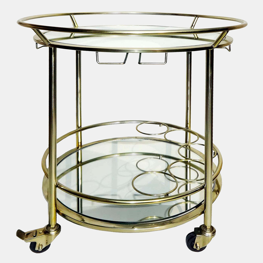 Round Rolling Bar Cart