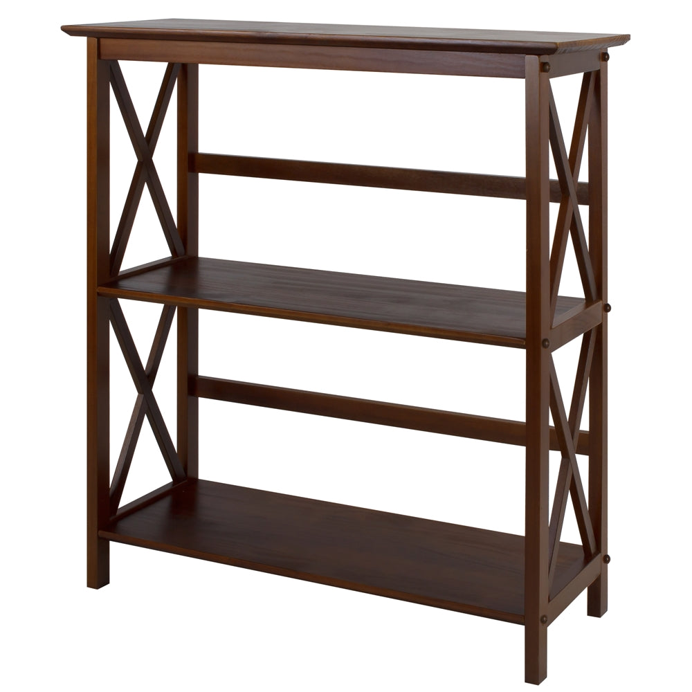 Montego 3-Shelf Bookcase-Walnut