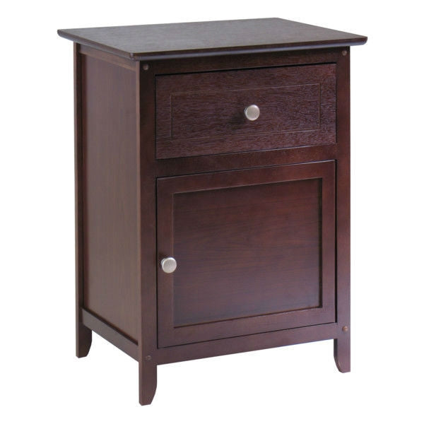 Antique Walnut Wood Finish Nightstand