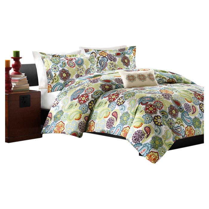 Multi Color Paisley 4 Piece Bed Set