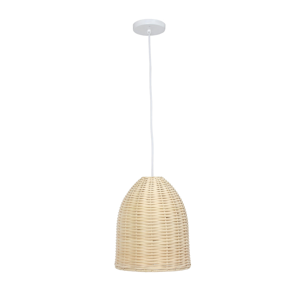 Coastal Dome Rattan Downlight Pendant