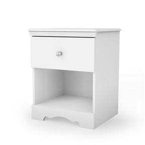 White Nightstand with Drawer