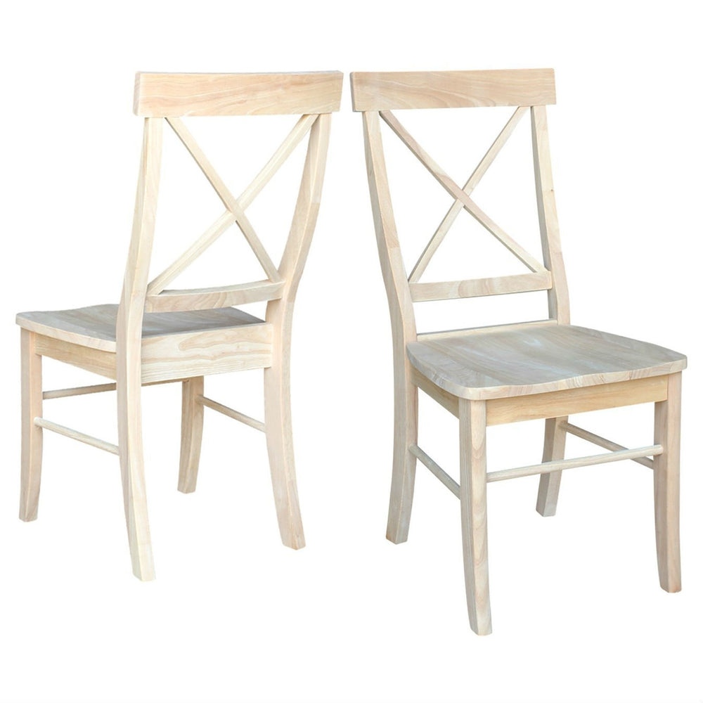 Set of 2 - Unfinished Wood Dining Chairs - Lacasademartha 