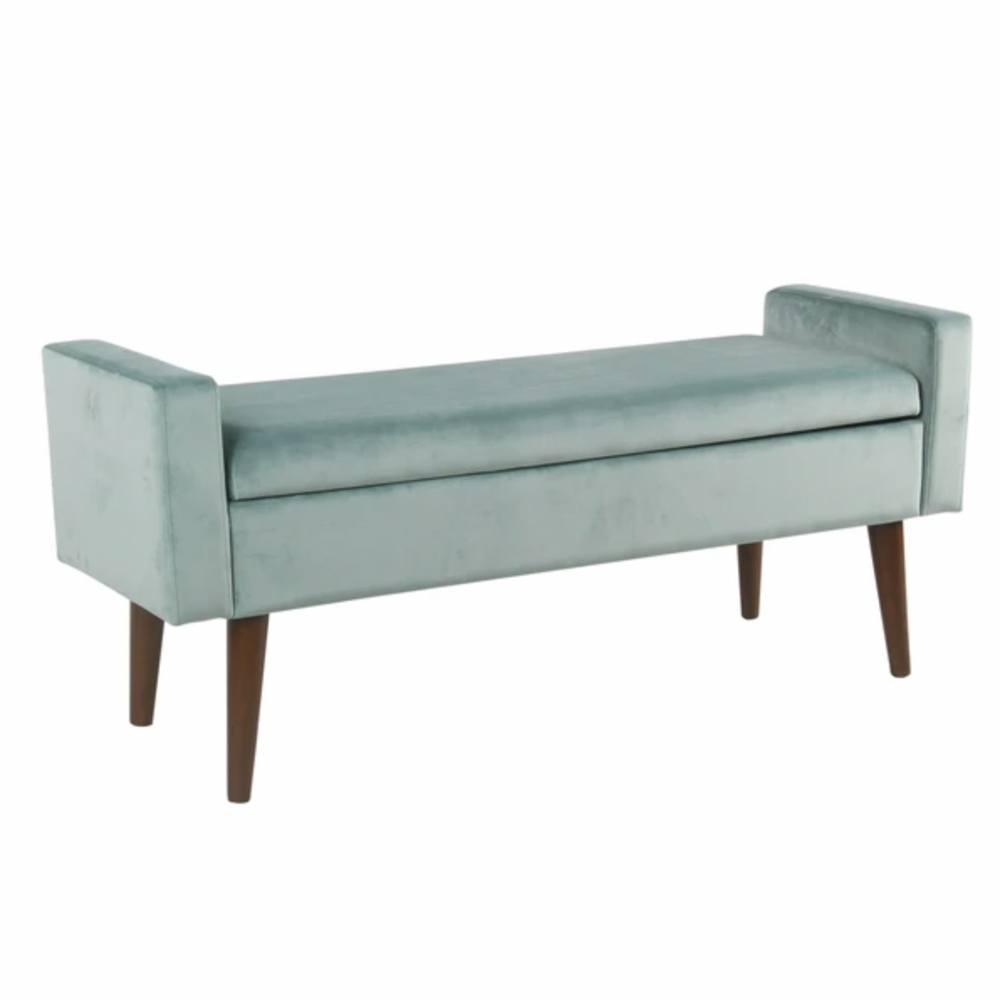 Velvet Upholstered Wooden Bench