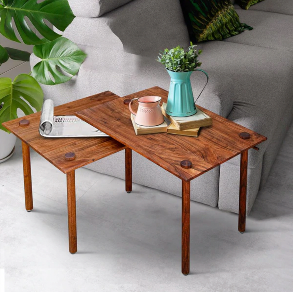 Rectangular End Table With Pull Out Extension