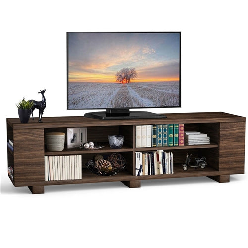 Modern TV Stand in Walnut Wood Finish