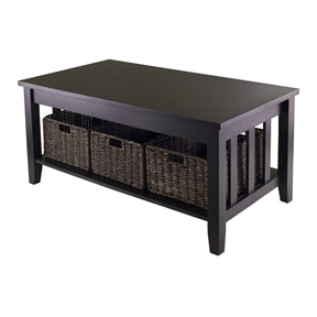 Mission Style Dark Wood Coffee Table